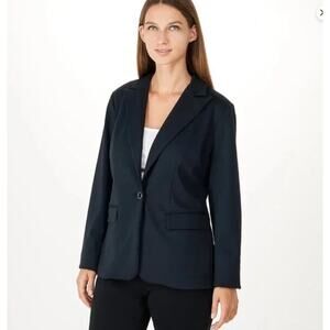 J Jason Wu Womens Knit Ponte Blazer Black Size Small